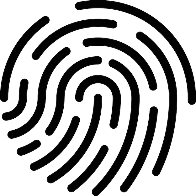 Conjunto de iconos de huellas dactilares Identidad Huella dactilar y símbolo vectorial biométrico Signo de identificación seguro
