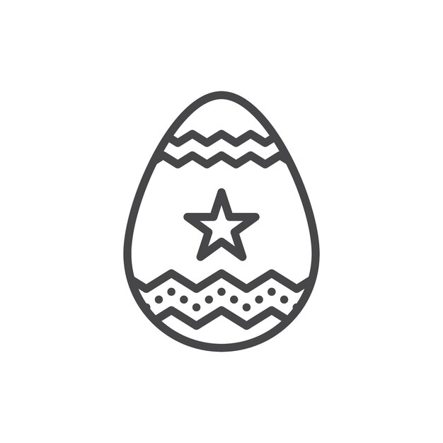 Conjunto de iconos de huevos de Pascua Iconos de huesos de Pascua Huevo de pollo blanco en un estilo de relleno y contorno negro Signo de huevo de estilo de Pascua