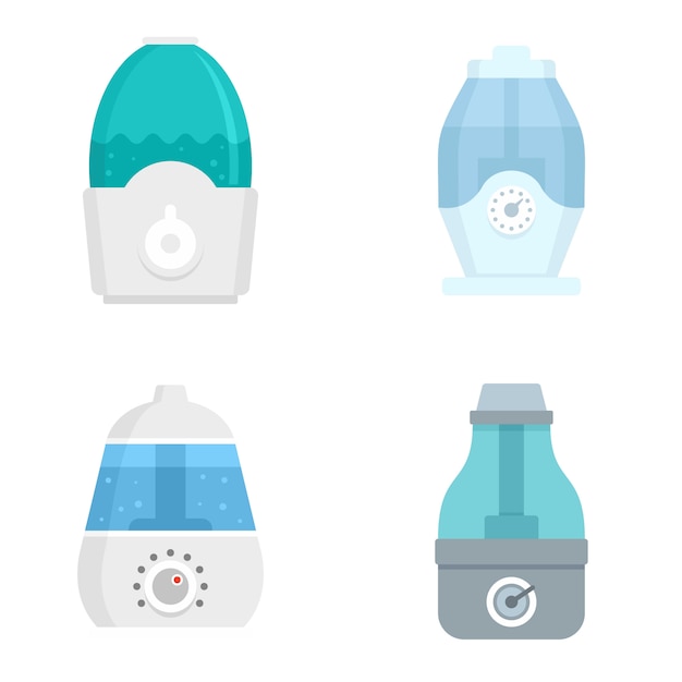 Conjunto de iconos de humidificador