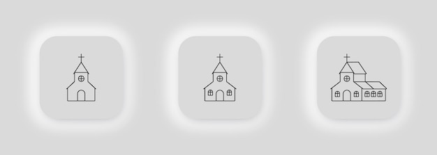 Vector conjunto de iconos de la iglesia cristiana dios casa ilustración símbolo signo capilla vector