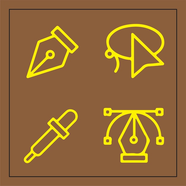 Conjunto de iconos para la ilustración vectorial del diseñador gráfico