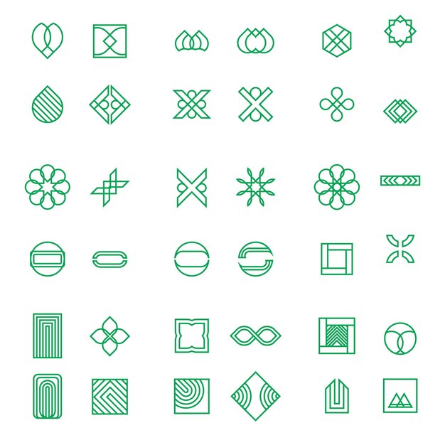 Conjunto de iconos para la ilustración vectorial del diseñador gráfico