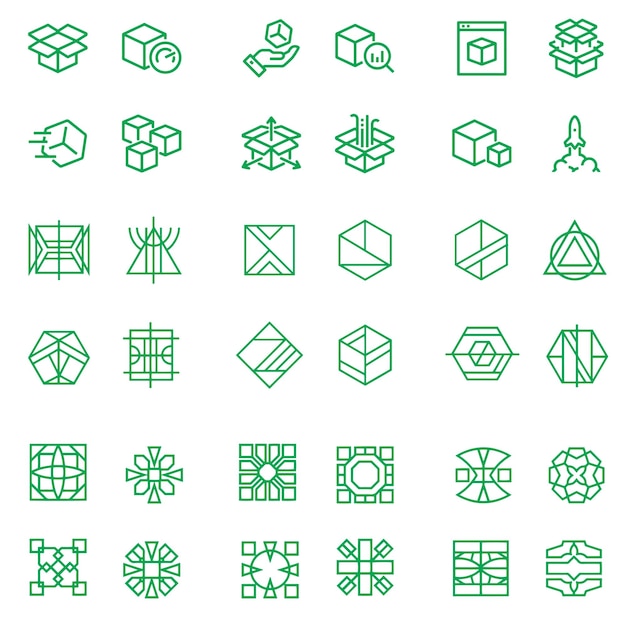 Conjunto de iconos para la ilustración vectorial del diseñador gráfico