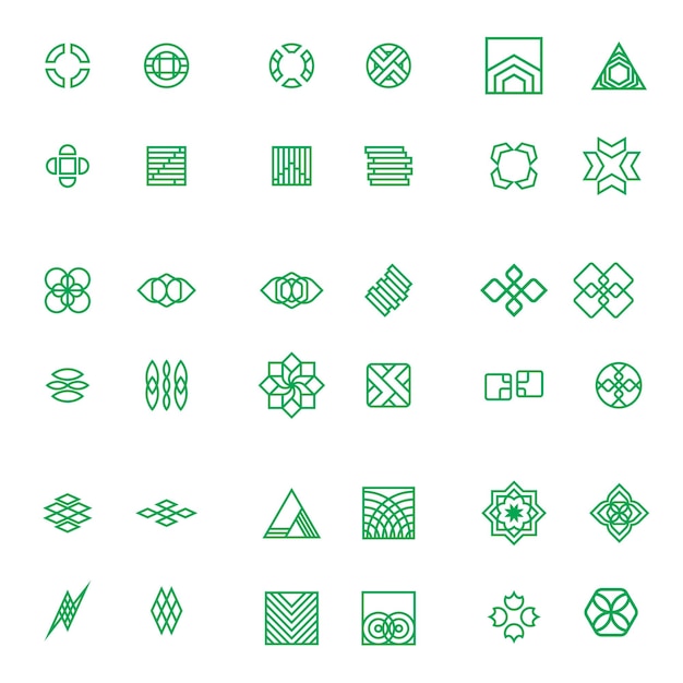 Conjunto de iconos para la ilustración vectorial del diseñador gráfico
