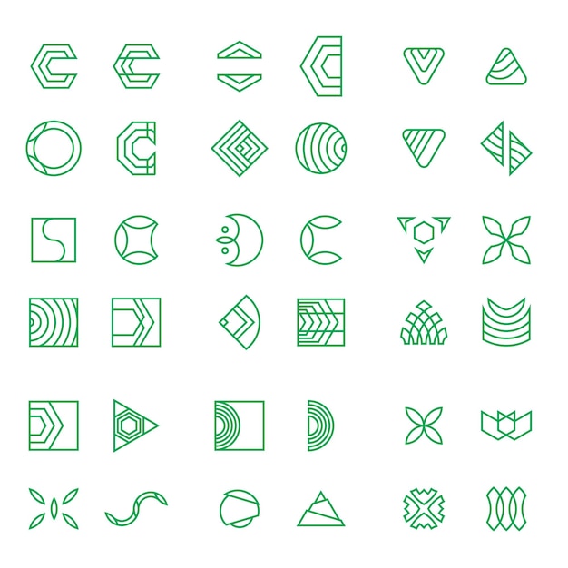 Conjunto de iconos para la ilustración vectorial del diseñador gráfico