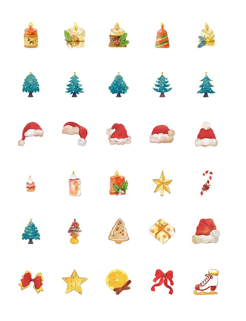 Conjunto de íconos de ilustraciones de Navidad