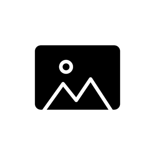 Conjunto de iconos de imágenes fotografía símbolo vectorial galería de señales web imagen foto pictograma en estilo negro lleno y delineado
