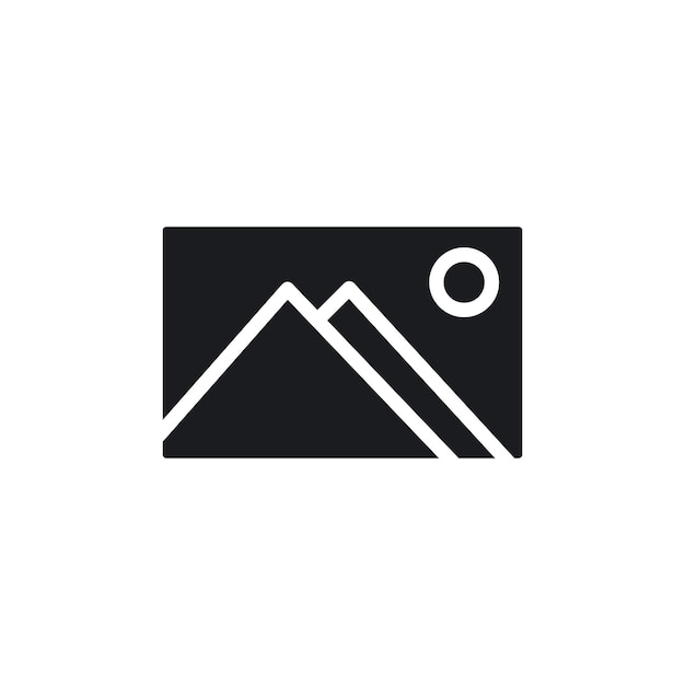 Conjunto de iconos de imágenes fotografía símbolo vectorial galería de señales web imagen foto pictograma en estilo negro lleno y delineado
