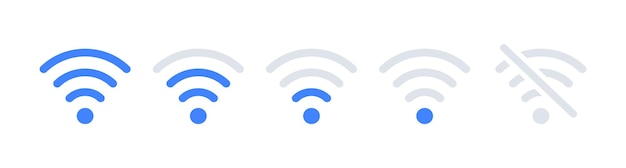 Vector conjunto de iconos inalámbricos y wifi nivel inalámbrico y señal wifi