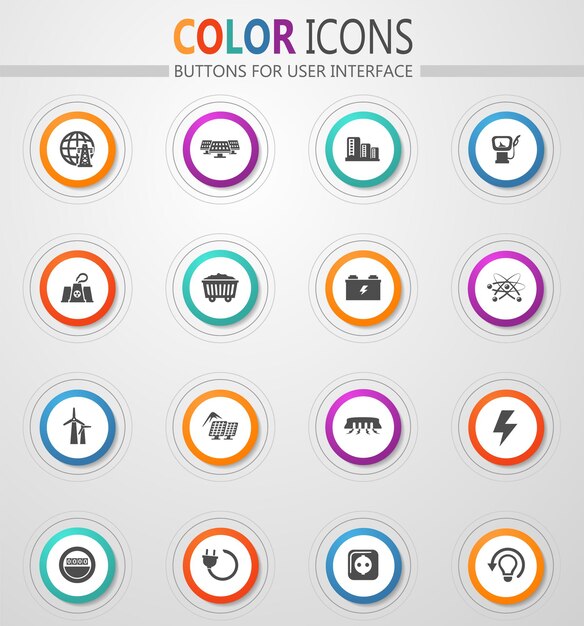 Conjunto de iconos de la industria BIO Fuel para sitios web e interfaz de usuario