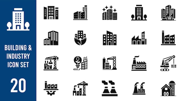 Conjunto de iconos de la industria de la construcción