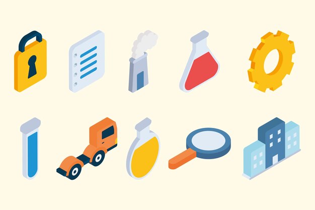 Conjunto de iconos de la industria
