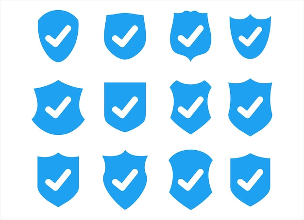 Conjunto de iconos de insignia de marca de verificación ilustración vectorial