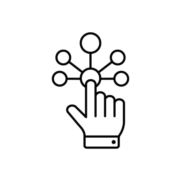 Conjunto de íconos de interactividad Botón de elección digital Símbolo del logotipo vectorial en negro Rellenado y delineado estilo Haga clic y elija el ícono de variedad