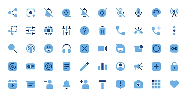 Conjunto de iconos de la interfaz de la aplicación de mensajería de WhatsApp Símbolos Gráficos vectoriales