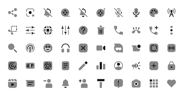 Conjunto de iconos de la interfaz de la aplicación de mensajería de WhatsApp Símbolos Gráficos vectoriales