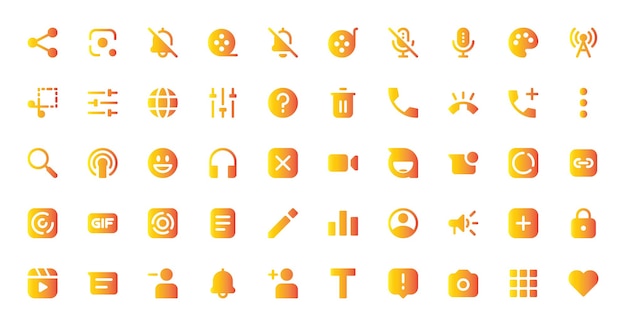 Conjunto de iconos de la interfaz de la aplicación de mensajería de WhatsApp Símbolos Gráficos vectoriales
