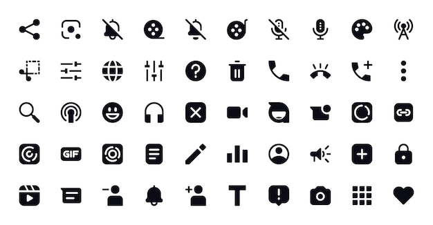Conjunto de iconos de la interfaz de la aplicación de mensajería de WhatsApp Símbolos Gráficos vectoriales