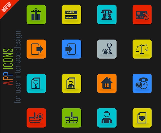 Conjunto de iconos de interfaz de comercio electrónico