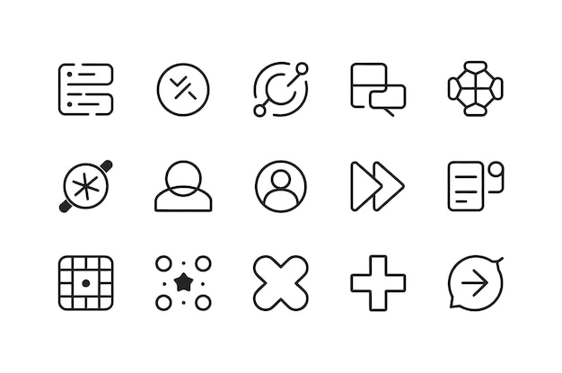 Conjunto de iconos de la interfaz de usuario minimalista