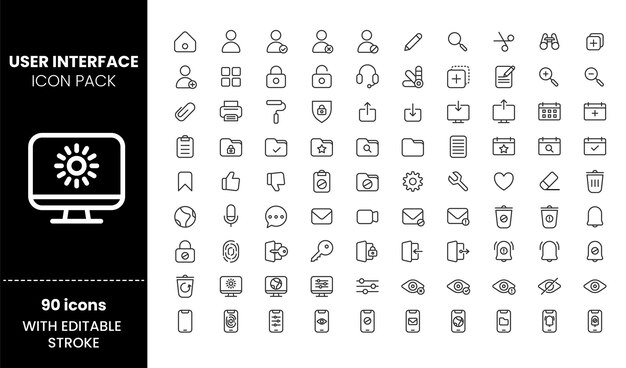 Vector conjunto de iconos de interfaz de usuario