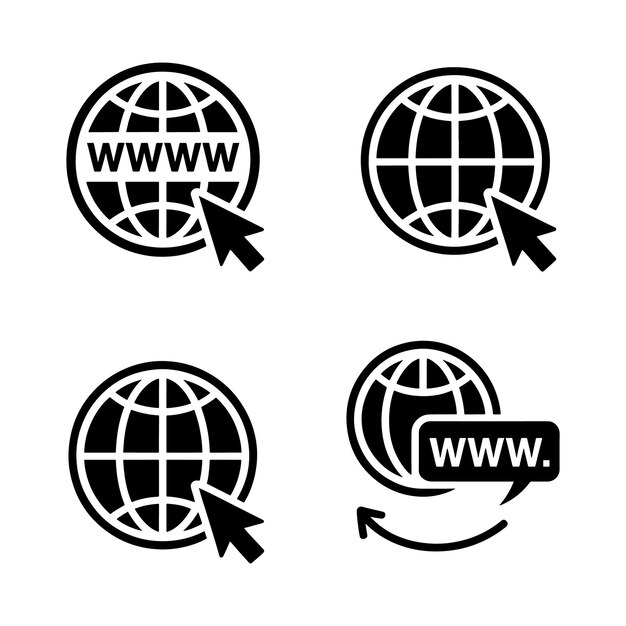 Conjunto de iconos de Internet y web con cursor