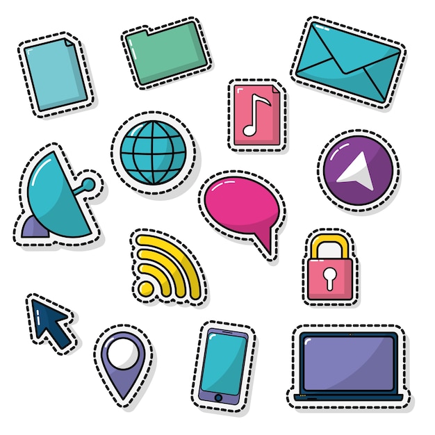 Vector conjunto de iconos de internet