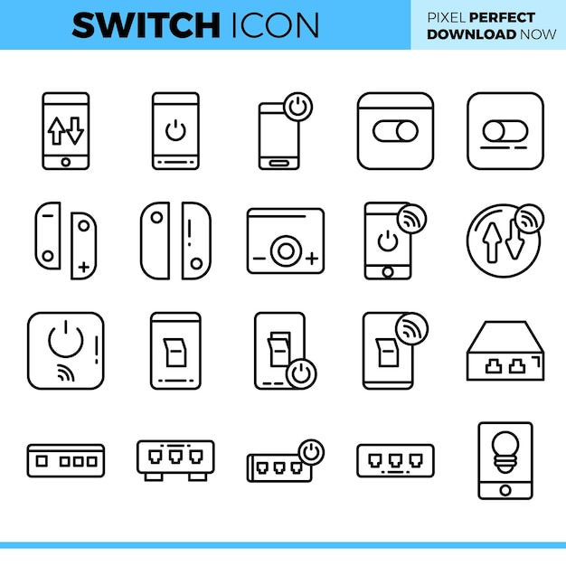 Conjunto de iconos de interruptor vectorial