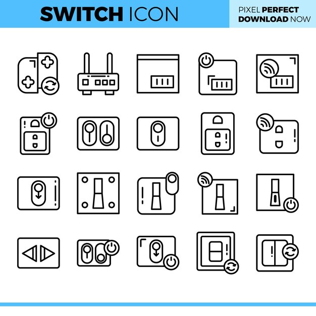 Conjunto de iconos de interruptor vectorial