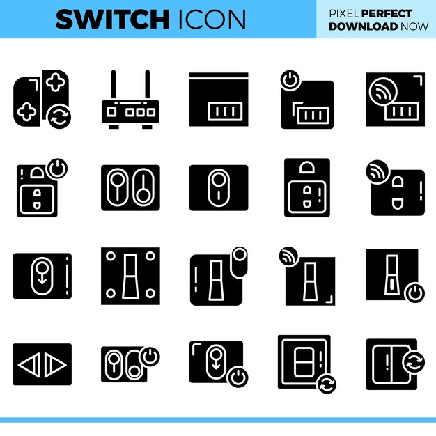 Conjunto de iconos de interruptor vectorial