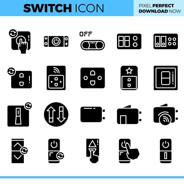 Conjunto de iconos de interruptor vectorial