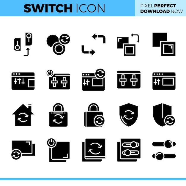 Conjunto de iconos de interruptor vectorial
