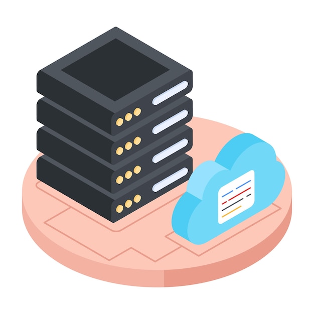 Conjunto de iconos isométricos de gestión de bases de datos