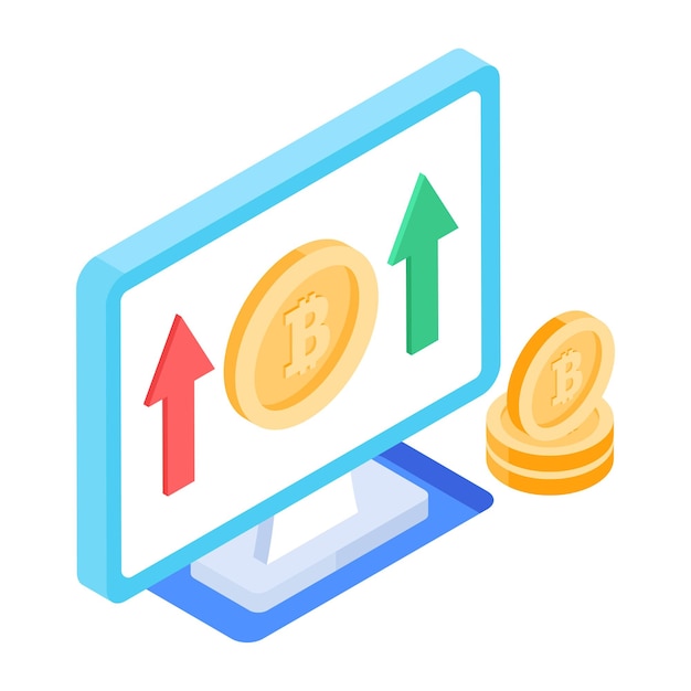 Conjunto de iconos isométricos de monedas digitales