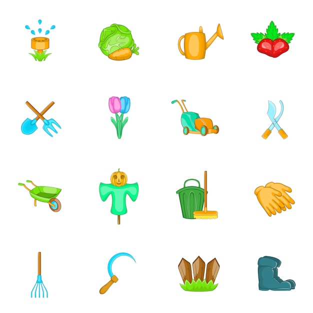 Conjunto de iconos de jardín