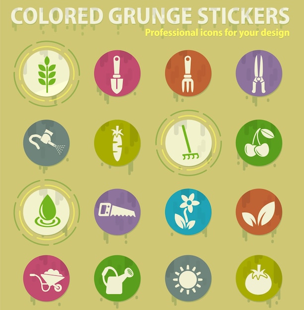 conjunto de iconos de jardinería
