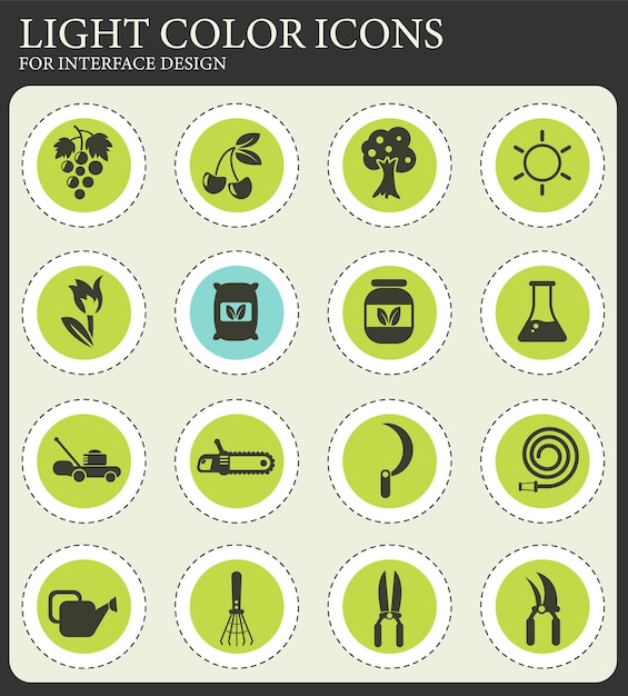 conjunto de iconos de jardinería
