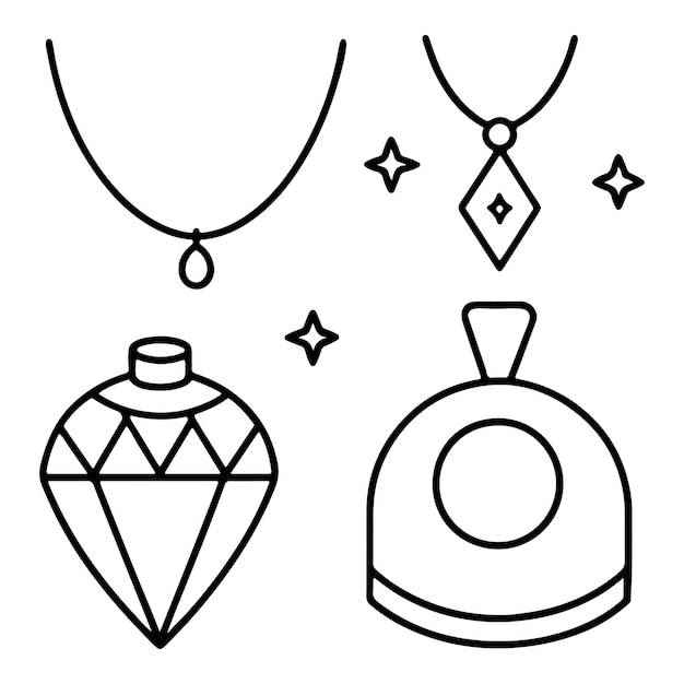 conjunto de iconos de joyas