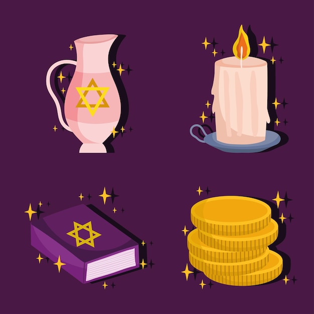 Conjunto de iconos judíos