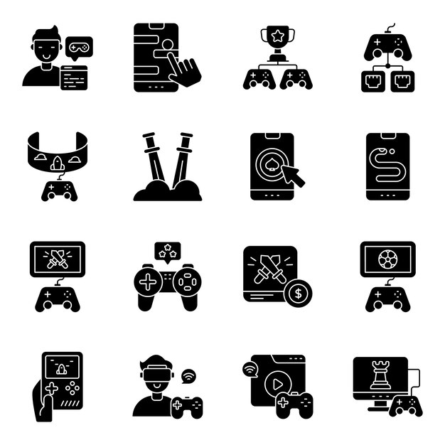 Conjunto de iconos de juego - Ilustración vectorial