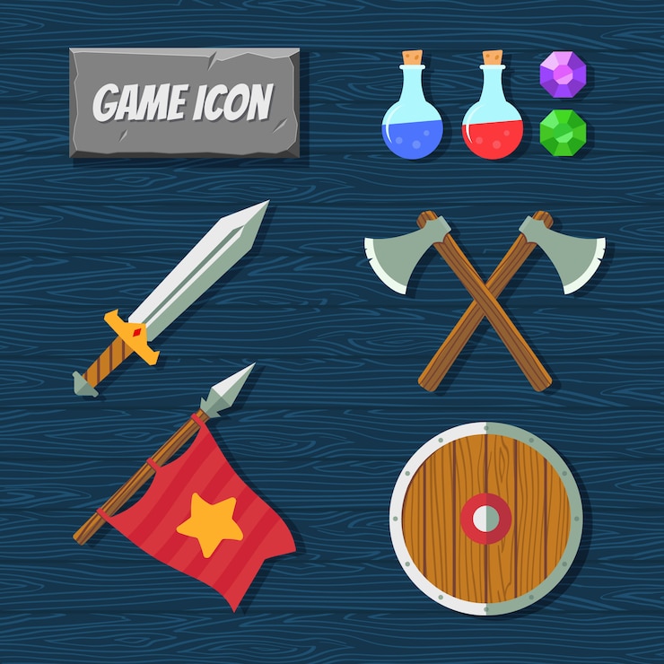 Vector conjunto de iconos de juego
