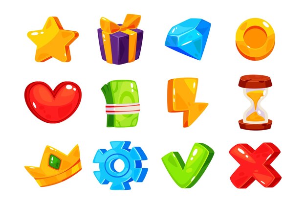 Vector conjunto de iconos de juegos 3d