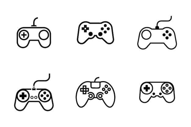 Conjunto de iconos de juegos en vector de estilo silueta creativa