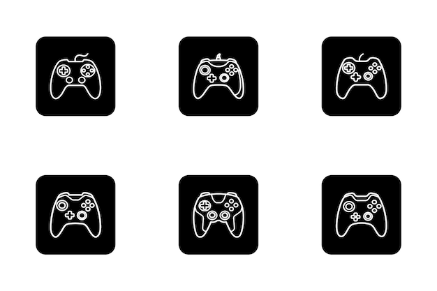 Conjunto de iconos de juegos en vector de estilo silueta creativa