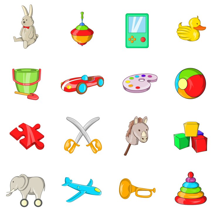 Vector conjunto de iconos de juguetes