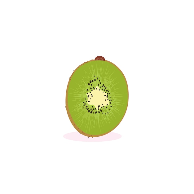 Conjunto de iconos de kiwi Diseño vectorial de kiwi maduro entero y mitad de kiwi