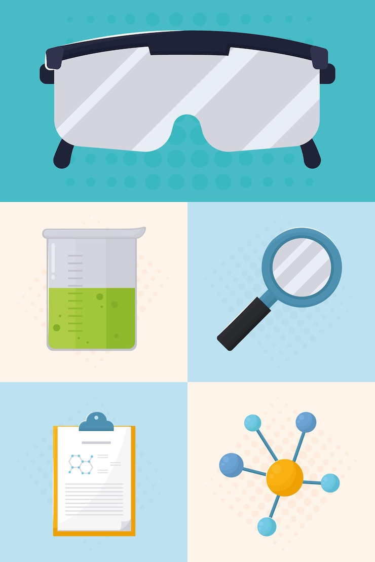 Vector conjunto de iconos de laboratorio