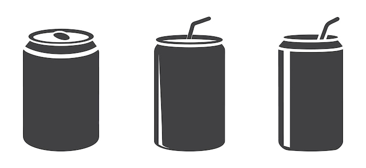 Vector conjunto de iconos de latas de refresco