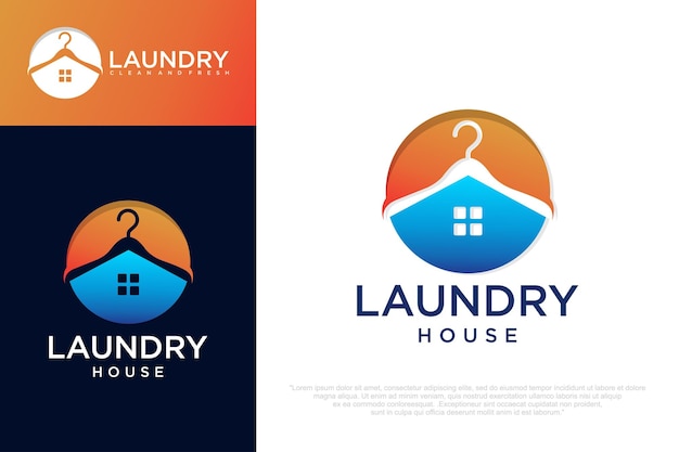 Conjunto de iconos de lavandería diseño de logotipo plantillas de lavado doméstico e ilustraciones vectoriales de insignias