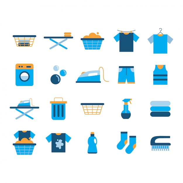 Conjunto de iconos de lavandería